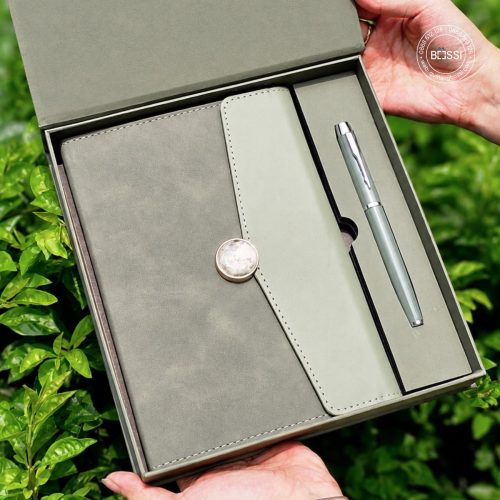 Set sổ bút Chạm 01 - xanh rêu