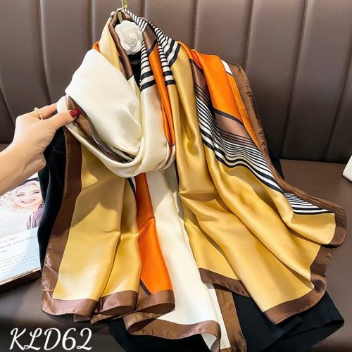Khăn choàng lụa dài KLD62 - (Tặng Túi Hộp + Khuy cài + Thiệp hoa + hoa hồng sáp )